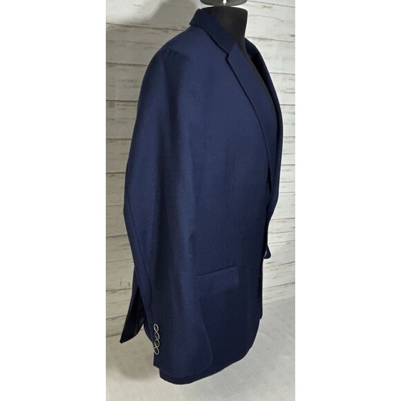 Joe Joseph Abboud Navy 100% Wool 2 Button Blazer Sport Coat Jacket Mens 50R Slim - Picture 9 of 16